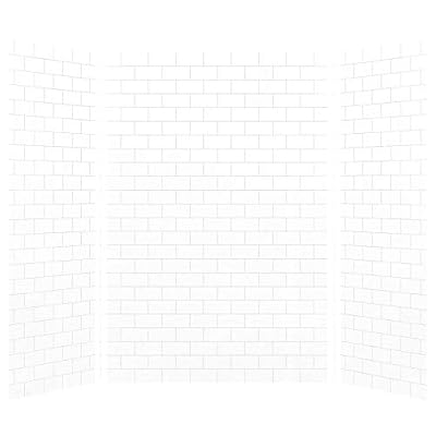Transolid SWK603696-21 SaraMar 36-in X 60-in X 96-in Glue 3-Piece Shower Wall Kit, White