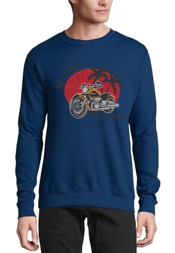 Pull Miami Choppers en coton bleu marine style Sunset Palm Beach