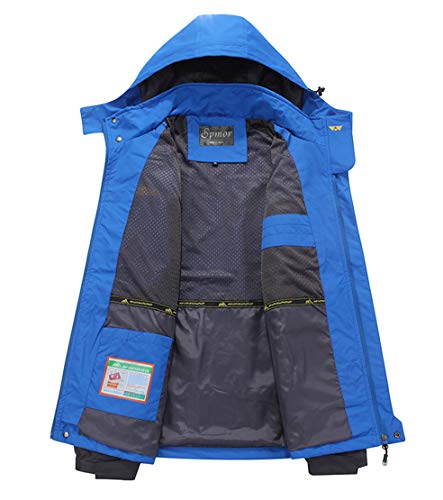 Image of Men's Rain Jacket Waterproof with Hooded Hiking Outdoor Coat Lightweight Windbreaker