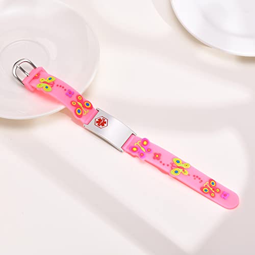 Personalized Medical Id Bracelet - Silicone Id Wristband With Medical Alert Badge For Women Kids Cute In Case Of Emergency Bracelets(5.1''-6.5'') #TOP5