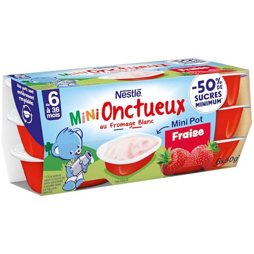 NESTLÉ BÉBÉ - P'TIT ONCTUEUX CROISSANCE MINI FRAISE DES 6 MOIS 6X50G