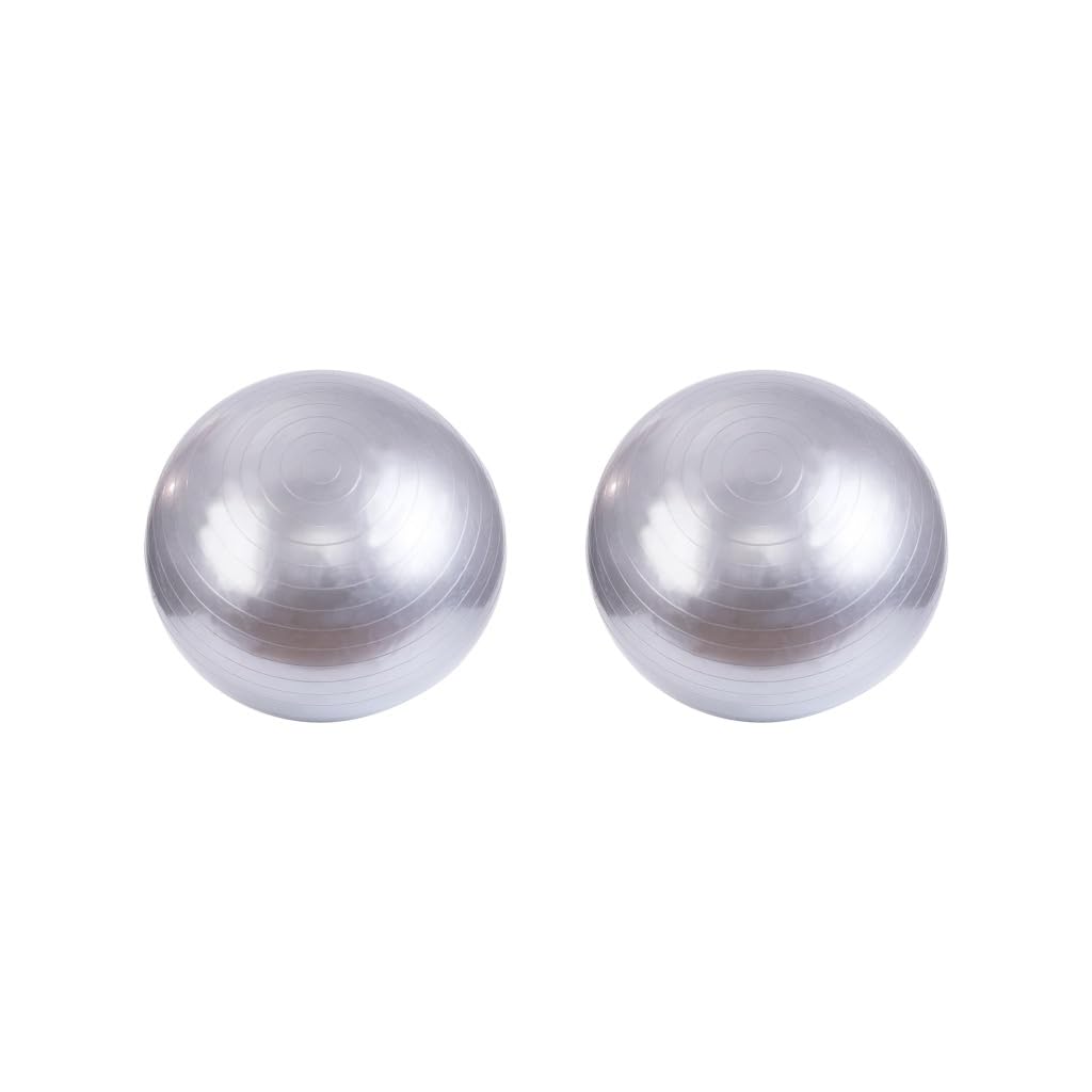 Palla da yoga, antiscivolo, spessa, per equilibrio, palestra, ginnastica, 55 cm, argento