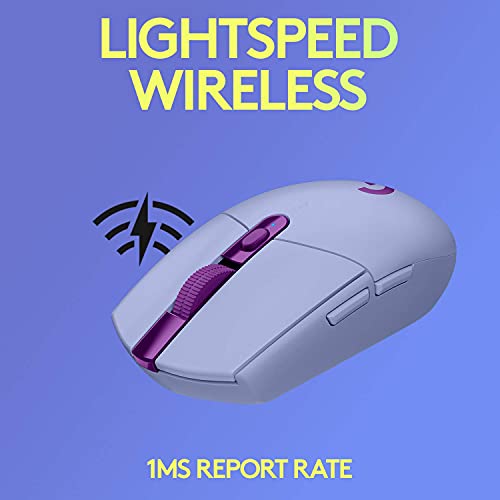 Image of Logitech G305 LIGHSTPEED Wireless Gaming Mouse, Hero 12K Sensor, 12,000 DPI, Lightweight, 6 Programmable Buttons, 250h Battery Life, On-Board Memory, PC /Mac - Lilac (Renewed)