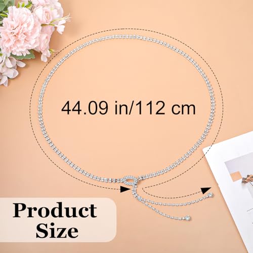 Rhinestone Belts for Women Crystal Chain Belt for Dress Sparkle Thin Belts Silver Fashion Glitter Belt Chain Large Size Waistband Bridal Chains Fashion Shiny Waist Chains for Lady Wedding Party Jean2