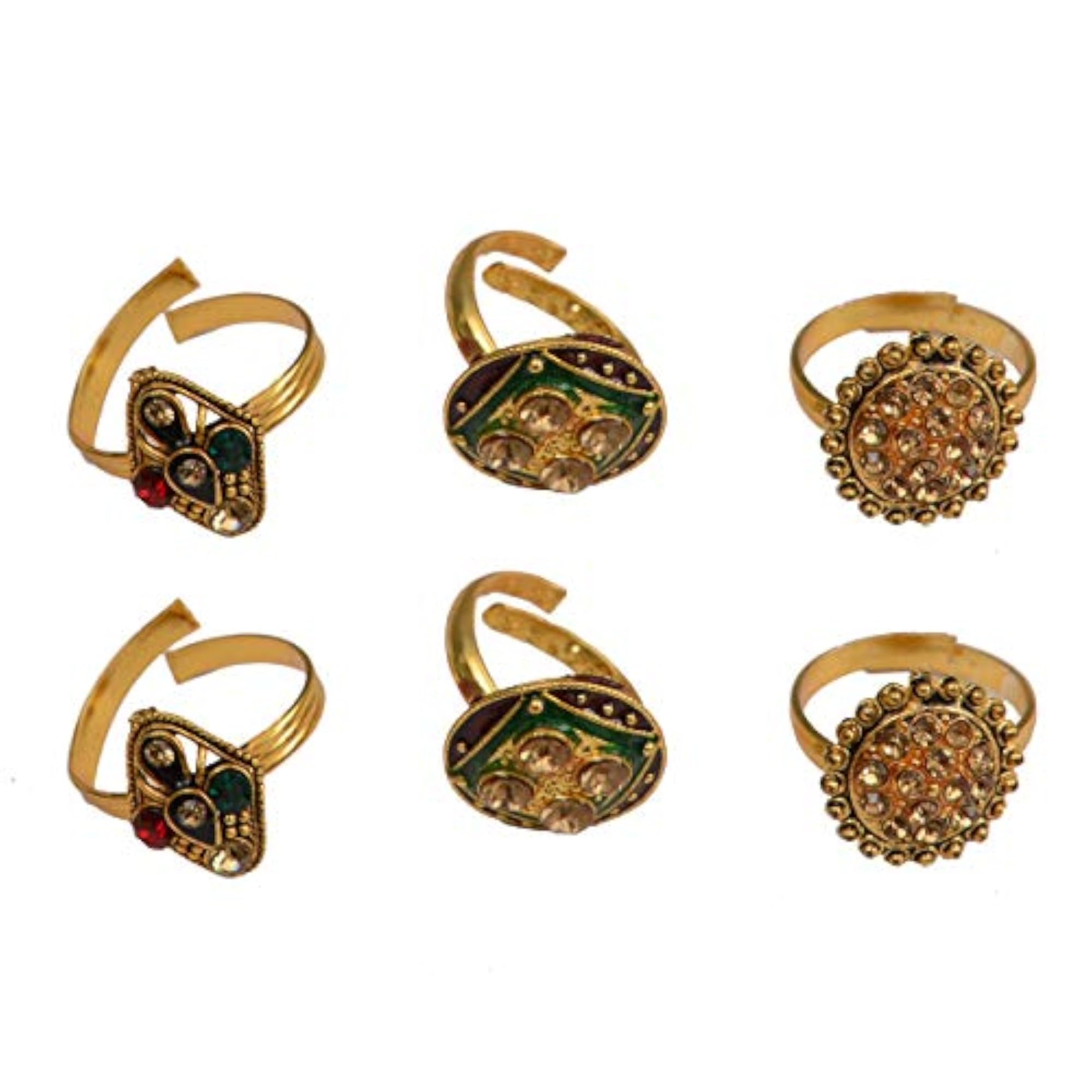 Oxidised Traditional Toe Rings Set of 2