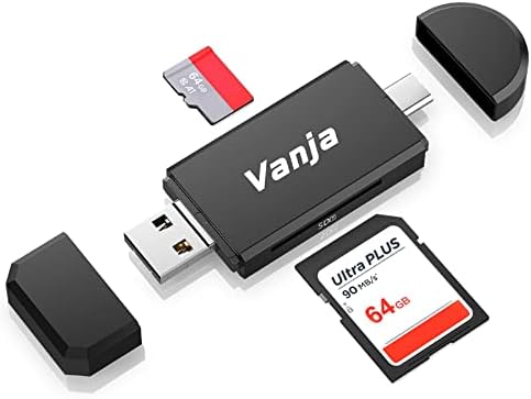 Vanja SD Card to USB Adapter, 3-in-1 USB-C USB-A Micro USB SD Card Reader,Trail Camera Memory Card Reader for PC/Laptop/Phone/Tablet, for SD SDXC SDHC MMC RS-MMC microSDXC microSD microSDHC UHS-I Card