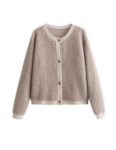 Perbai Womens Fuzzy Fleece Jacket Button Down Shacket Casual Sherpa Coat Warm Outwear