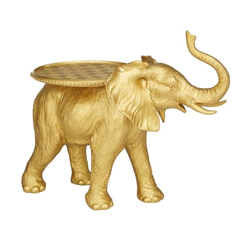 Estatua decorativa elefante oro 22 x 11 x 18 pulg