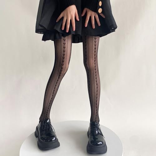 Image of Y2K Patterned Sheer Tights for Women Gothic Punk Thigh High Pantyhose Harajuku Lolita Bandage Fishnet Stockings