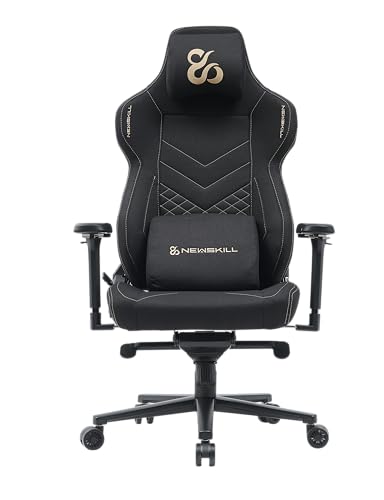 NEWSKILL Banshee Pro – Silla Gaming con Reclinación 180°, Reposabrazos 4D, Soporte Lumbar, Tela Transpirable Color Negro...