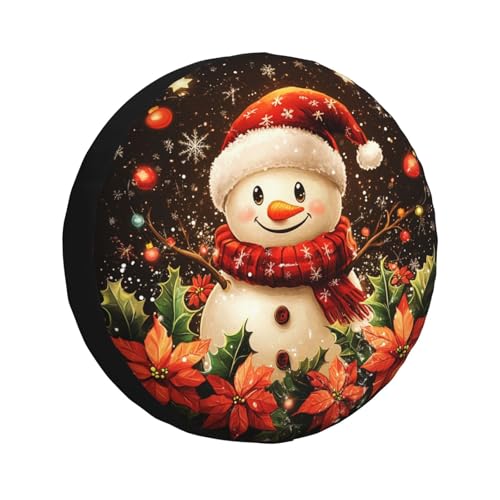 Image of Christmas Snowman Spare Tire Cover Winter Weatherproof Universal Wheel Protectors Christmas New Year Wheel Covers for Rv Camper Travel Trailer SUV Truck 17 Inch Holiday Xmas Decor