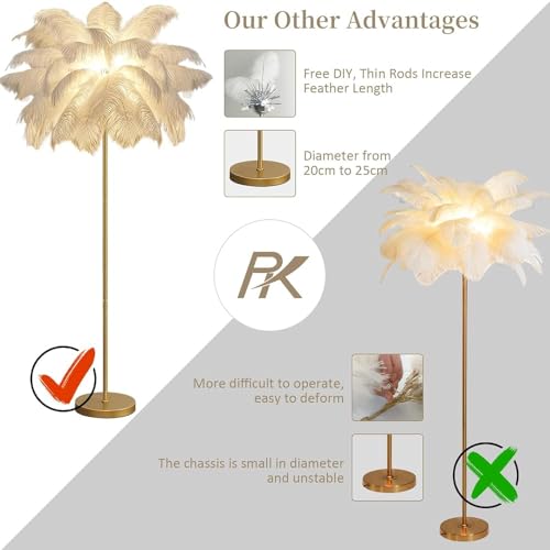 Lámpara de pie LED con temperatura ajustable e interruptor de pie para salón 6
