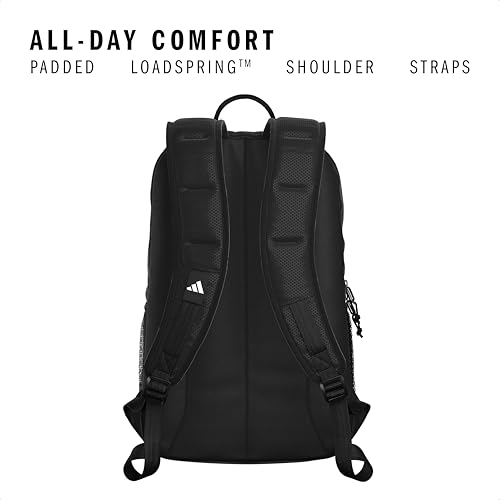 Image of adidas Excel 6 School Backpack - Bookbag for Laptop Work Travel, 34L, Black /White 3 Stripe Webbing, OSFA, Excel 6 School Backpack - Bookbag for Laptop Work Travel, 34l