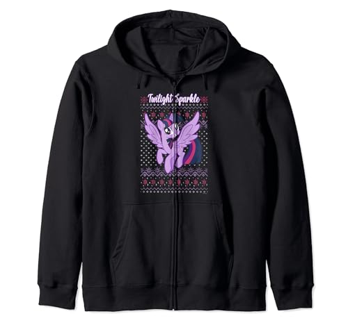 Sweat Twilight Sparkle My Little Pony style pull de Noël kitch à zip