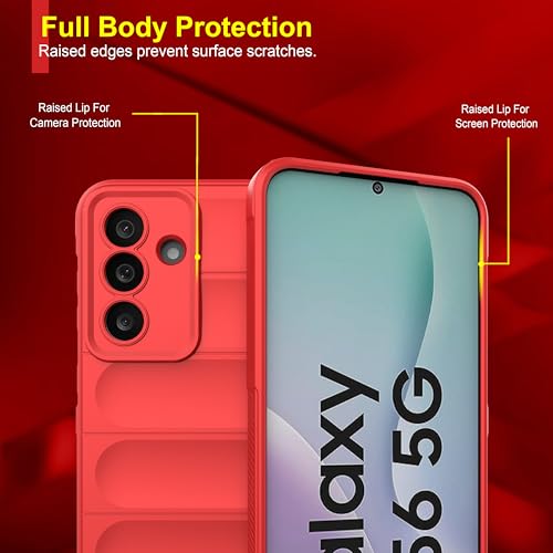 Image of amazon basics Back Case Cover for Samsung Galaxy M56 5G | Compatible for Samsung Galaxy M56 5G Back Cover | Liquid Silicon Magic Case with Camera Protection | Red