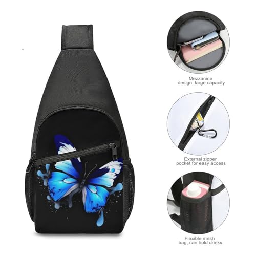 Bolso bandolera casual azul para senderismo y viaje miniatura 5