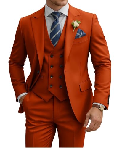 TIJOFA 3 Piece Suit Men Slim F...