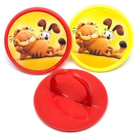 Blue Fox Baking Garfield Movie Cupcake Toppers Birthday Party Supplies Decorations Rings- Package of 24 Cover