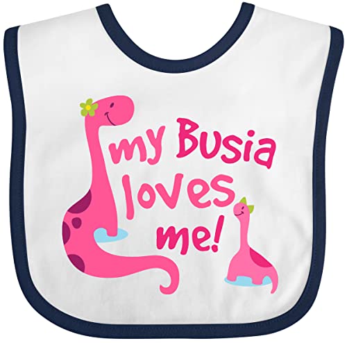 inktastic My Busia Loves Me Girl Dinosaur Baby Bib