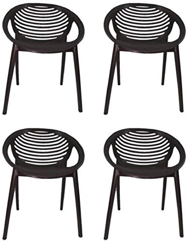 Image of Cello Abacus Chair Set Pack of 4 - Ice Brown | Strong and Durable | Easy to Clean | Chair for Living Room, Bed Room, Kitchen, Office Room, Outdoor | 3 Years Warranty