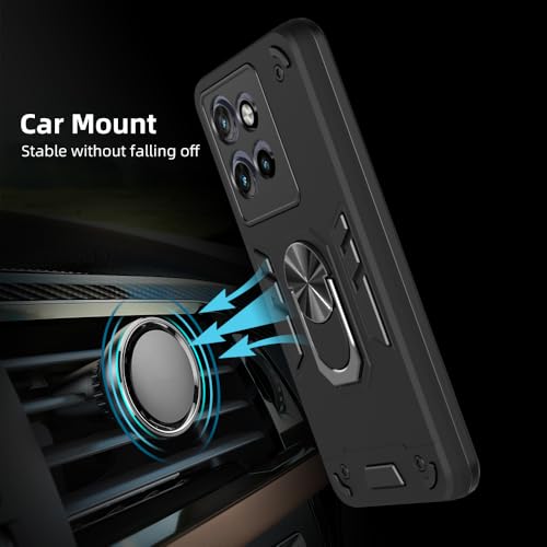 Image of NDCOM for Motorola Edge 50 Back Cover | Moto Edge 50 Back Cover Premium Protection | Shockproof Ring Holder Case