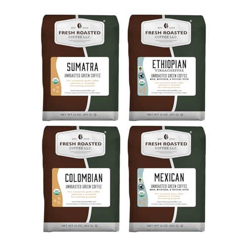 Fresh Roasted Coffee, Unroasted Organic Explorer Home Roasting Starter Kit