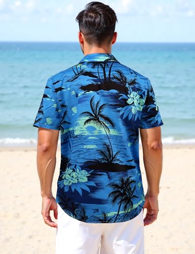 Maxure Hawaiian Shirt for Men, Men's Beach Button Down Short Sleeve Shirts, Summer Vacation Tropical Printed Clothing4