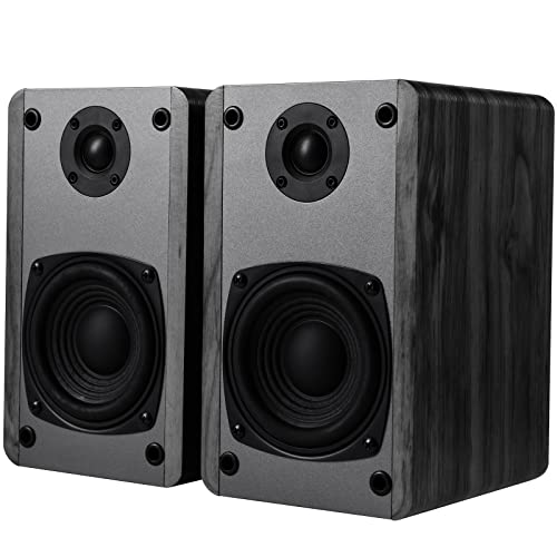 SINGING WOOD T25 Enceintes d’étagère passives à 2 Voies 60 Watts (30 W x 2) avec Support de Montage Mural préinstallé – Finition en Bois de hêtre, Paire – (Noir) - Les Beatles, Paul McCartney, John Lennon, RIngo Starr, George Harrison SINGING WOOD T25 Enceintes d'étagère passives à 2 Voies 60 Watts (30 W x 2) avec Support de Montage Mural préinstallé - Finition en Bois de hêtre, Paire - (Noir) – Image 4