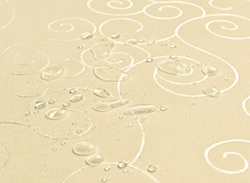 Ecosol Designs Microfiber Damask Tablecloth, Wrinkle-Free & Stain Resistant (52X70, Ecru) Swirls #TOP2