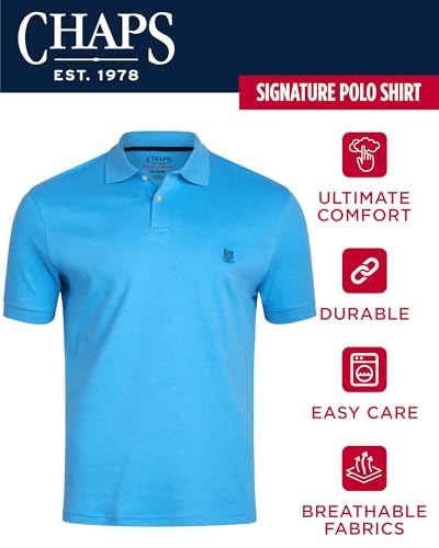 Chaps Men's Polo Shirt - Classic Fit Short Sleeve 2-Button Double Knit Cotton Polo Shirt (S-XL)2