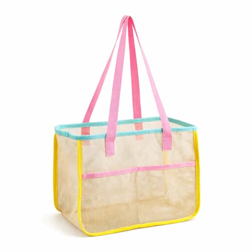 Netztasche Sandspielzeug Aufbewahrung Sandspielzeugs Outdoor Strandtasche Netz Tasche für Sandspielzeug 35 x 25 x 20 cm