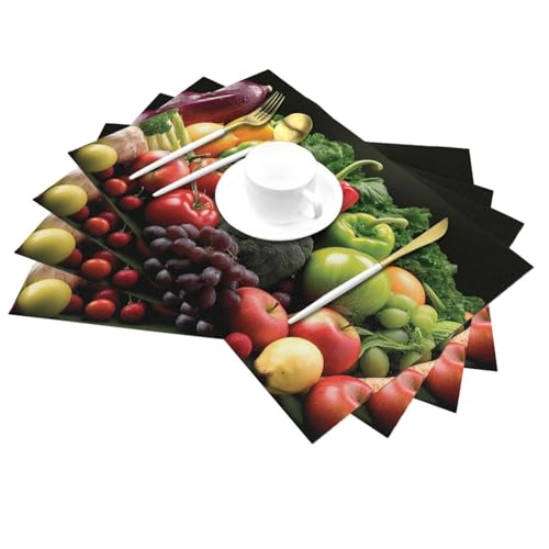 Set de table antidérapant PVC lavable protège table résistant lot de 6 pièces - 7