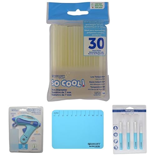 Westcott Kids Crafting Bundle (Includes Glue Sticks, Glue Gun, Silicone mat, and Crafting Tool Set)