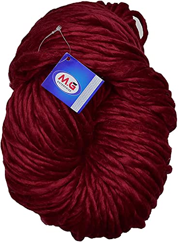 Image of M.G ENTERPRISEKnitting Yarn Thick Chunky Wool, Sumo Mehroon 200 gm Best Used with Knitting Needles, Crochet Needles Wool Yarn for Knitting. by M.G ENTERPRISE N