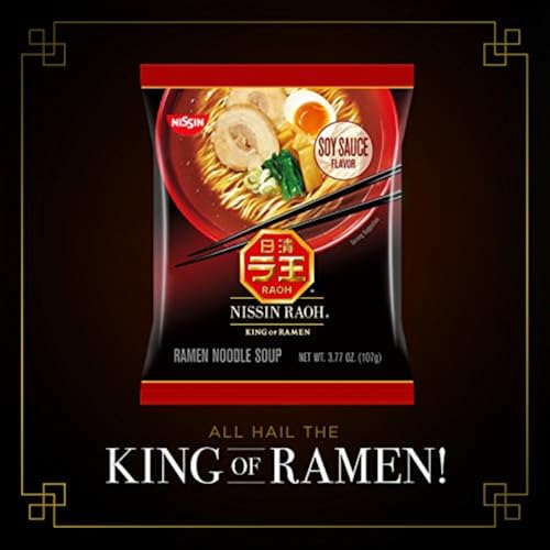 Image of Nissin RAOH Ramen Noodle Soup, Soy Sauce, 3.77 Ounce (Pack of 6)