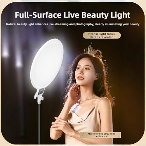 Anillo de luz LED regulable blanco con panel suave y ajuste de ángulo para transmisión móvil 2