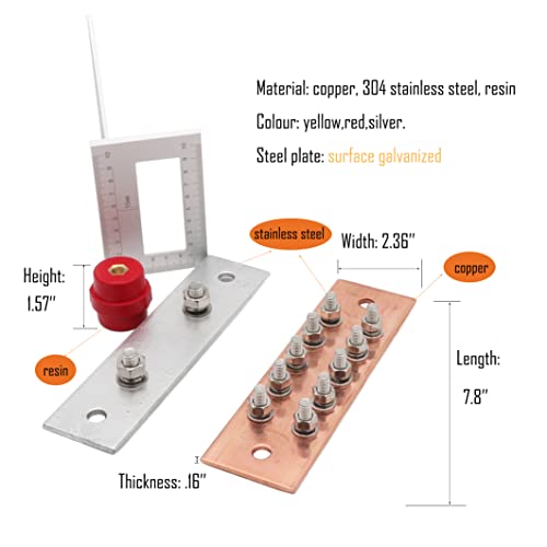 Copper Grounding Busbar Kit for 10 Terminals