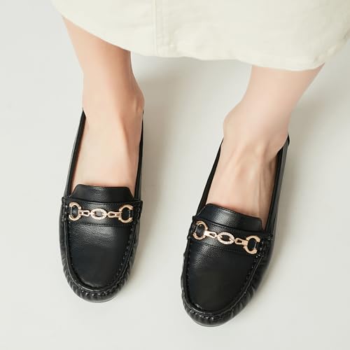 Image of Women's Business Loafers Work Casual Flats Shoes Lightweight Penny PU Leather Slip On Walking Shoes