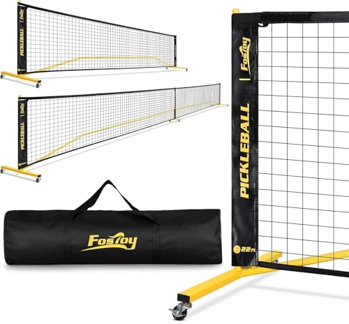 Portable Pickleball Net Set with Wheels, Regulation...
