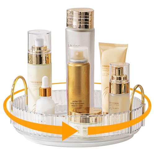 Make Up Organizer, 360° Drehbar Kosmetik Organizer, Beauty Organizer, Hautpflege Organizer für Badezimmer (1 Schicht, Klar)