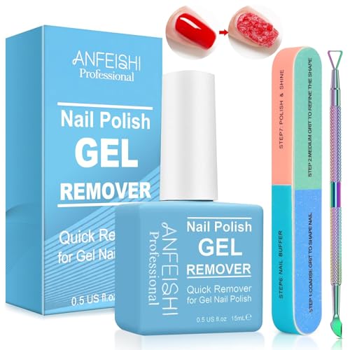 Sularpek 15ml Removedor Esmalte Semipermanente, Quitaesmalte Semipermanente, Removedor de Uñas de Gel, con Empujador de Cutícula y Lima de Uñas, Elimina Rápida El Esmalte de Uñas en 3-5 Minutos