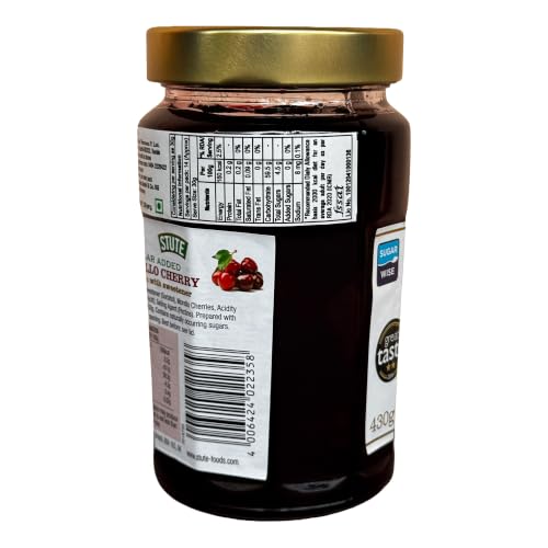 Image of Stute No Sugar Added Diabetic Morello Cherry Extra Jam, 15.17 oz ℮ 430 g