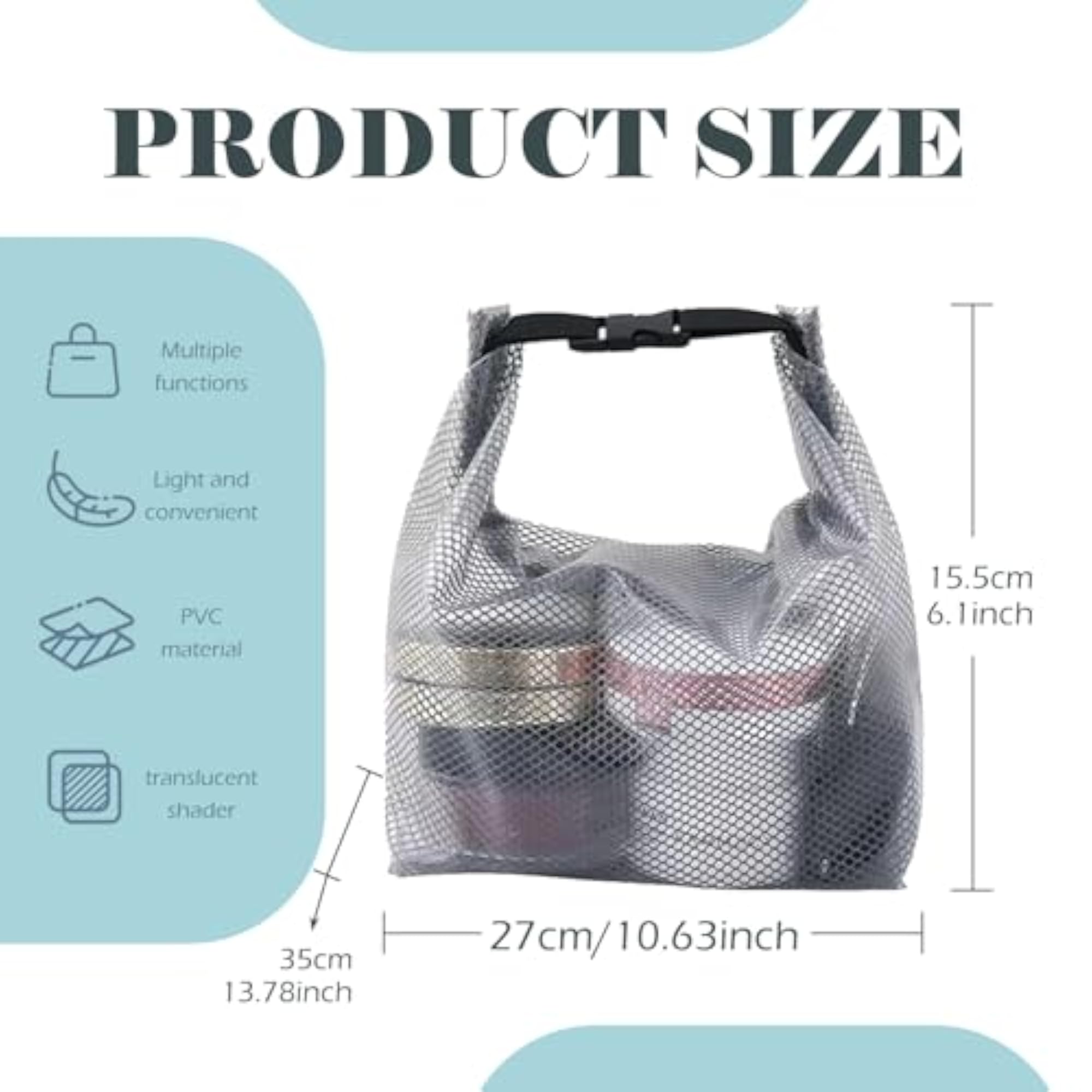 Layer Clear Mesh Cosmetic Bag, Waterproof Travel Toiletry Bag