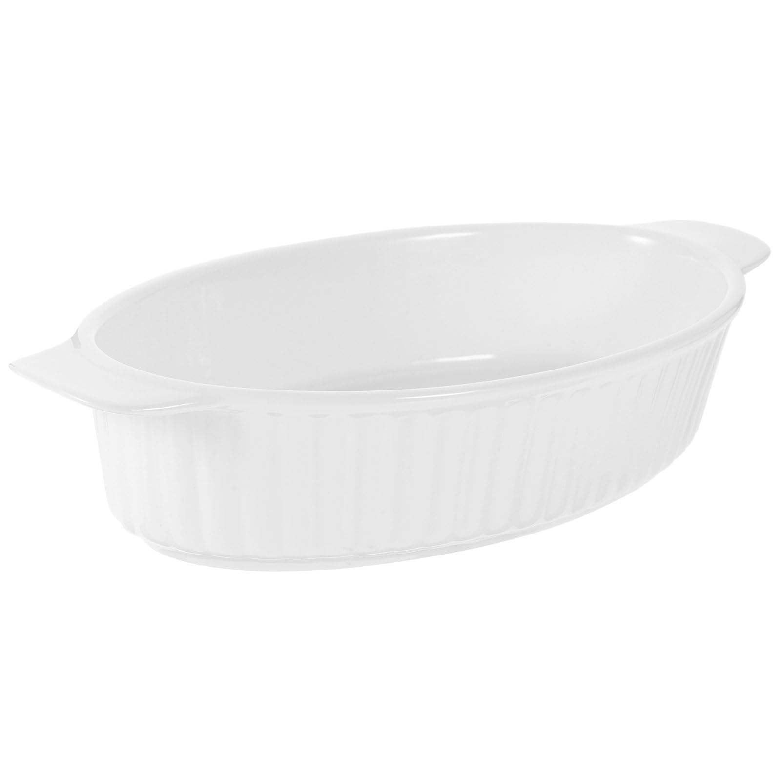 Luxshiny9 Inch White Ceramic Baking Dish Oval Casserole Dish