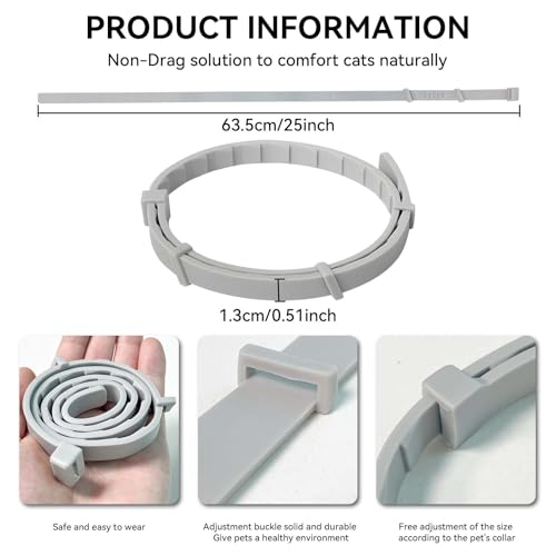 Pawvita Beruhigendes Halsband, 4 Packungen mit beruhigendem Pheromon, hält 60 Tage für Angst- und Stressabbau, verstellbare Passform, 63,5 cm, für alle Hunde