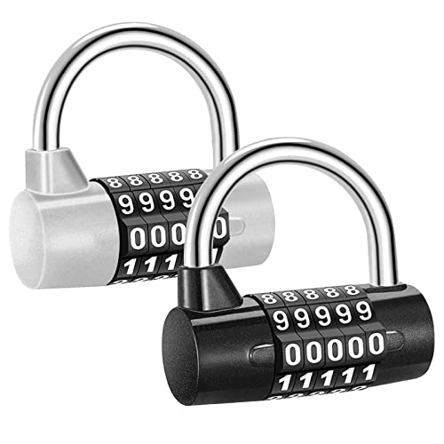 Noosverl 2 Piezas Candado de Combinacion con Código de 5 Dígitos, Candado de Combinación, Cerradura con letras Juego de Candado para Maleta de Viaje