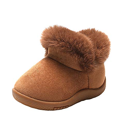 Dayiss Baby Girl's Warm Winter Fur Snow Boots Toddler Soft Sole Anti-Slip Infant Prewalker Shoes Winter Sneaker for Boys and Girls