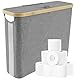 23.6L Toilettenpapier Aufbewahrung Korb mit Deckel,Klopapier Aufbewahrung Stehend Große Kapazität Toilet Paper Storage Containers 45 * 15 * 35cm,Badezimmer Organizer WC Papier Aufbewahrung (Grau)