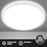 Briloner Leuchten 3428-016 LED Panel Ceiling Light with Backlight Effect 30 Watt 3,500 Lumen 4,000 Kelvin White Round Diameter 48 cm - Image 3