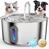 【2025新登場｜4L大容量｜銀イオン6層フィルター綿】GERYTOR 猫 給水器 猫 水飲み器 犬 水飲み器 自動給水器 猫 ステンレス製 ペット 水飲み器 ペット給水器｜LEDライト付き USB給電式 静音 循環式浄水 節電設計｜猫 犬 鳥用 多頭飼い/お留守番対応（純正フィルター2枚付）水洗い可能 ペット用品